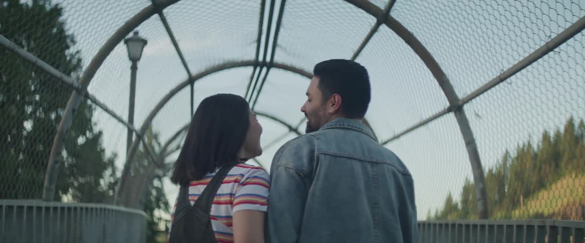 Couple date in the public park