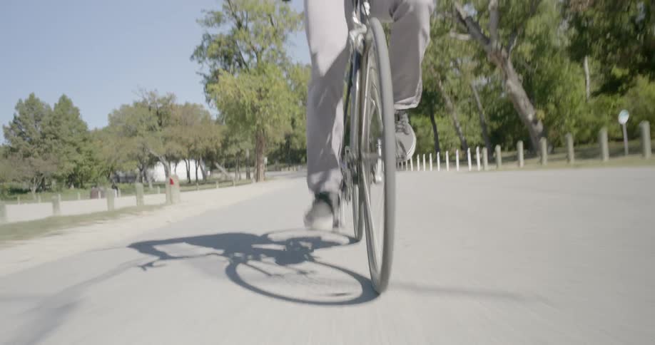 A man rides bike