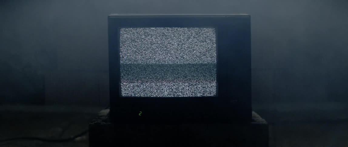 Vintage television with static on the screen
