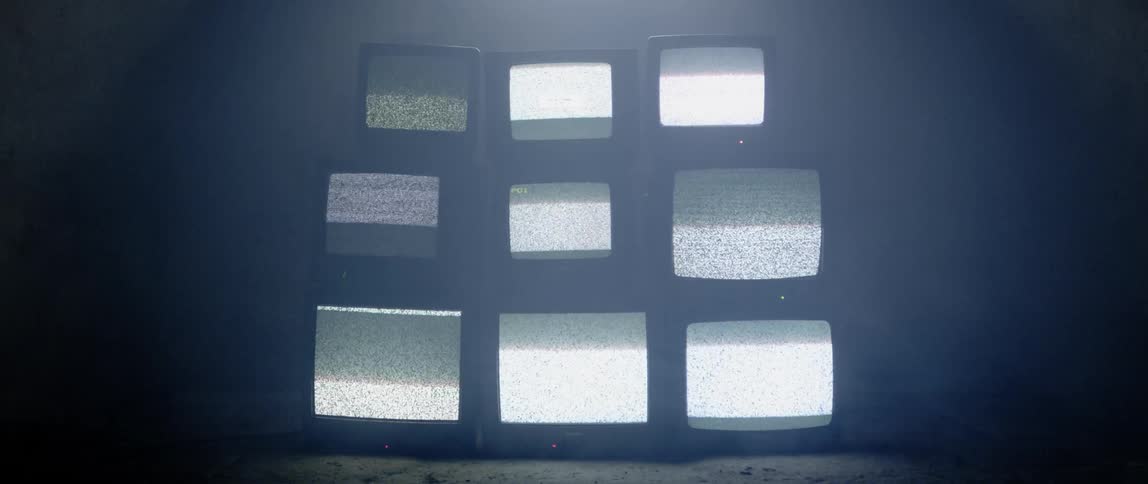 Televisions display white noise
