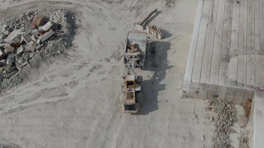 Construction work with rocks and dirt