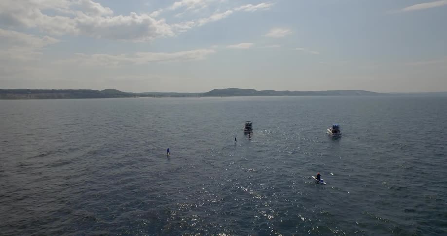 A footage of a military doing training in the ocean