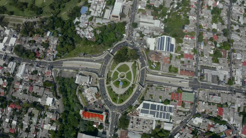An aerial view of a city