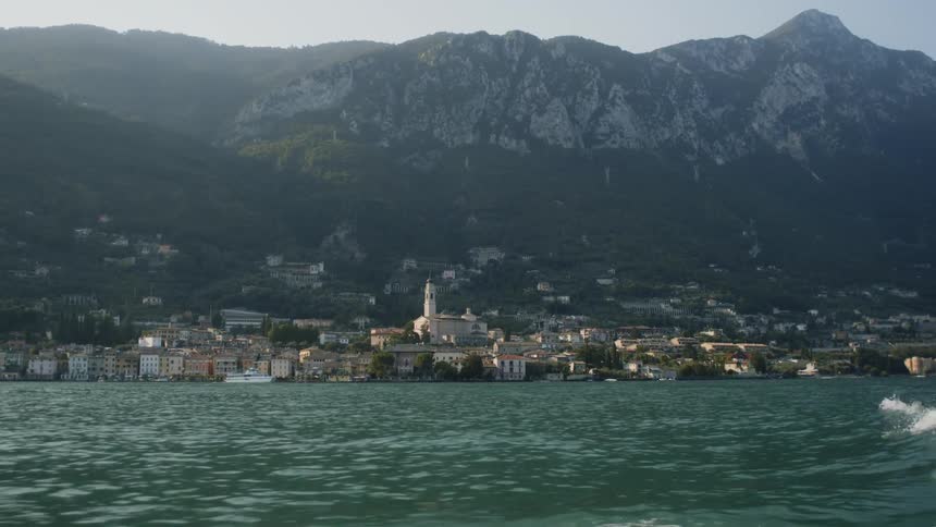 Ocean waves by the mountains