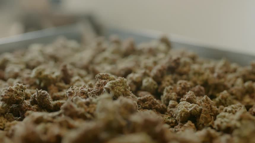 Grey flat of granola clusters