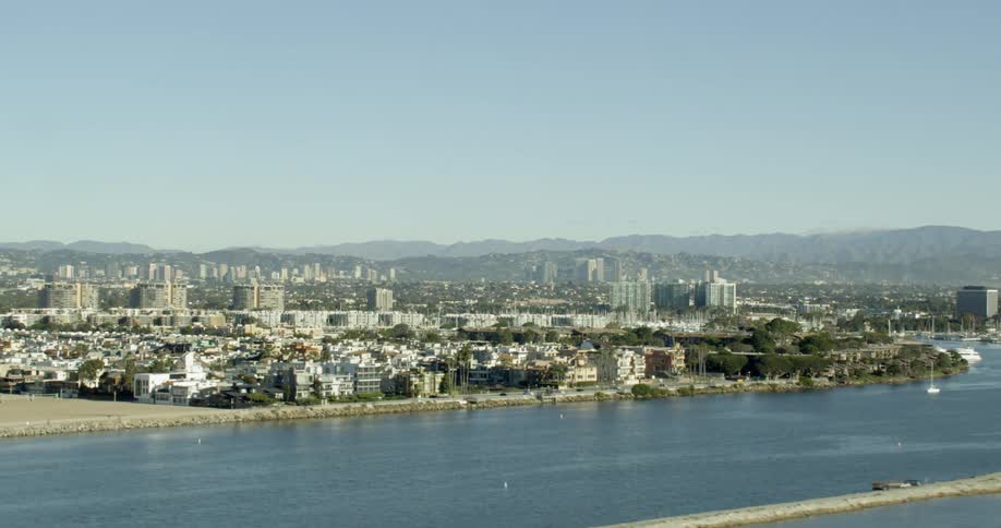 Aerial view of Marina Del Rey and Venice Beach