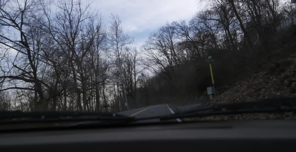 Driving down a two lane road
