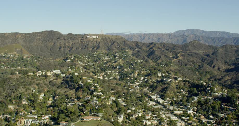 Flying over the Hollywood Hills