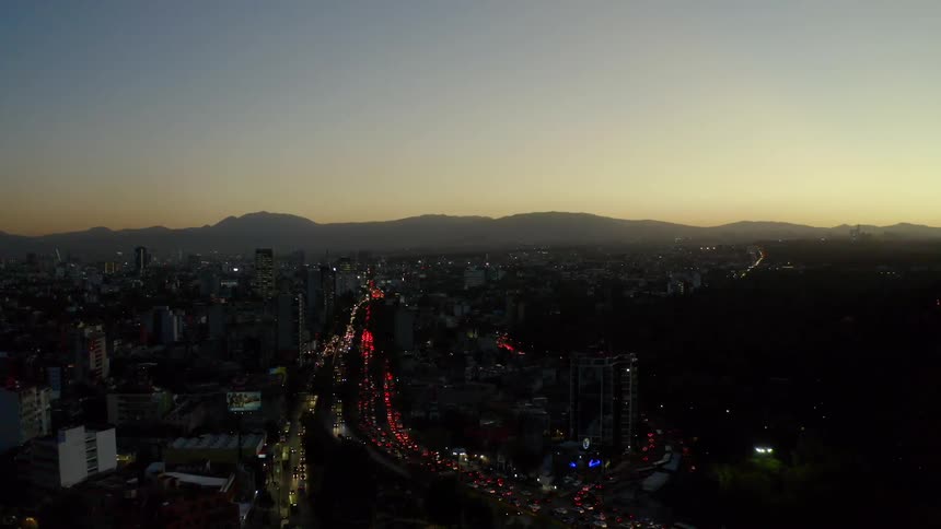 A skyline scenery at dawn