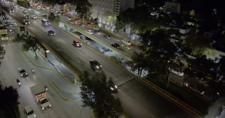 Vehicles travel the highway