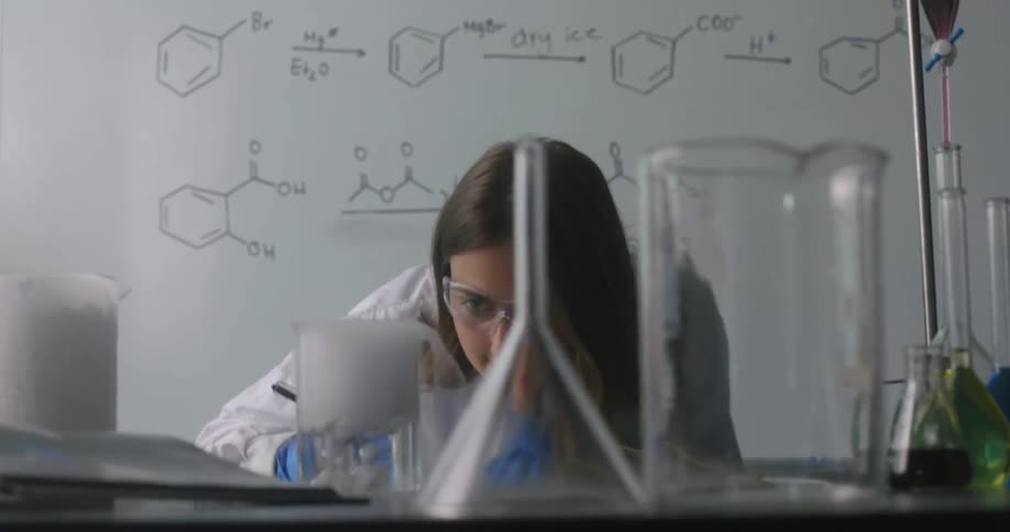 A scientist is testing materials in a lab
