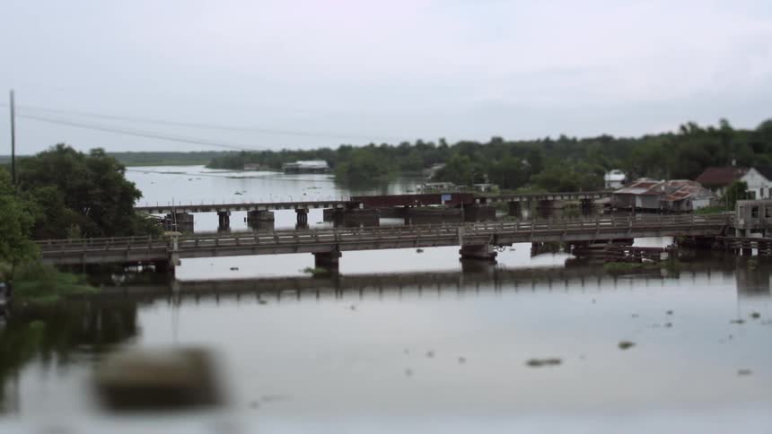 Two bridges going across water