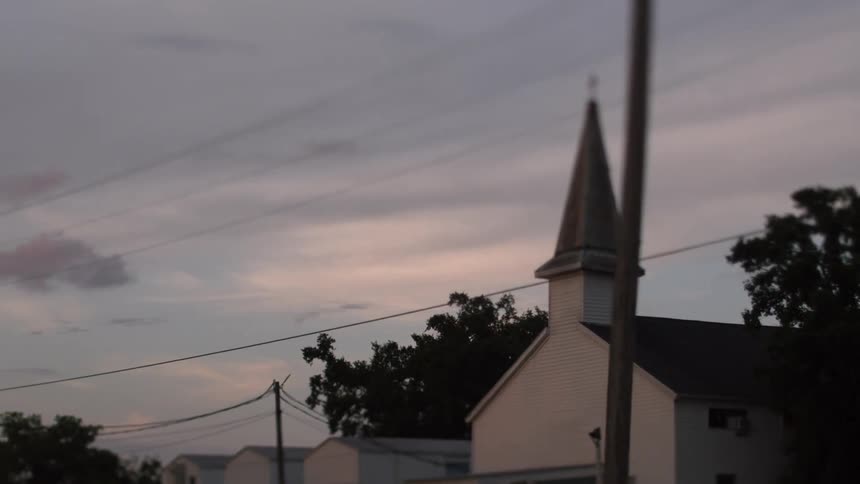 White church in small town