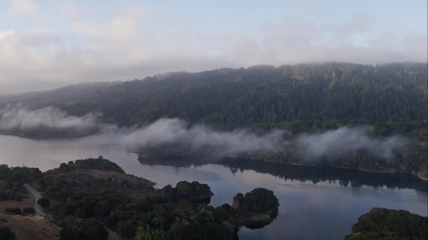 Aerial shot of a lake