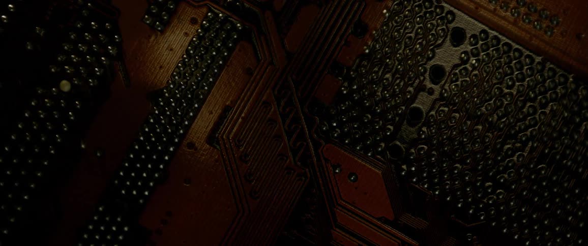 Lights flash off and on in a circuit board
