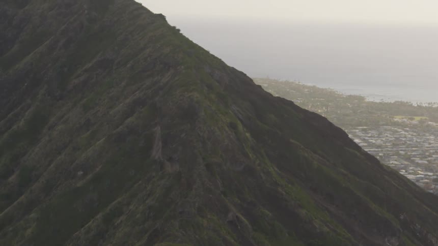 An aerial view of mountain peak