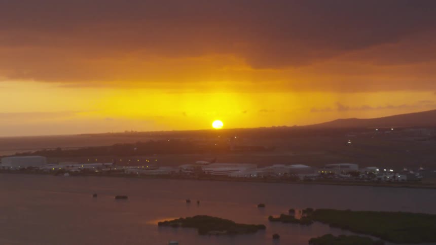 A scenery on the beach at sunset
