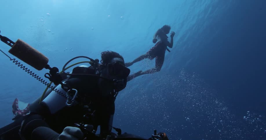 A diver underwater