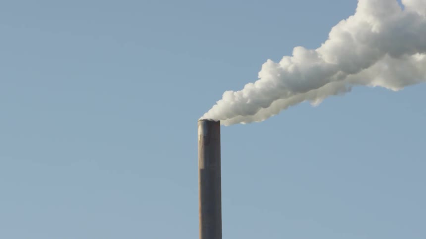 A footage of a chimney released smokes