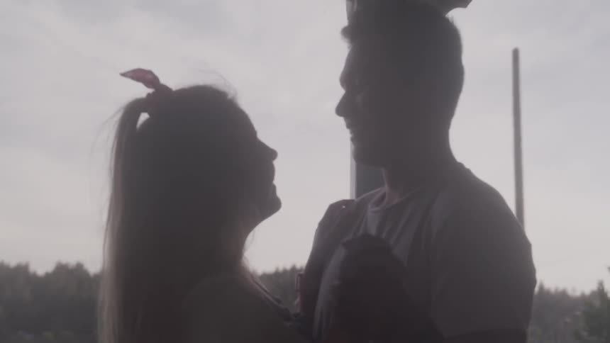 Couple dancing in the public park