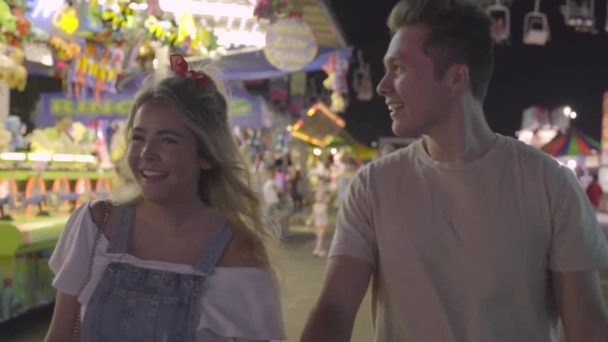 Couple date on the night festival
