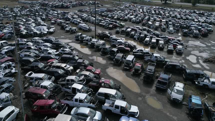 A scenery of a parking lot
