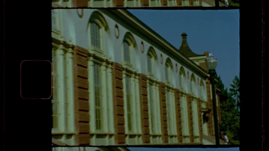 Film footage of a building