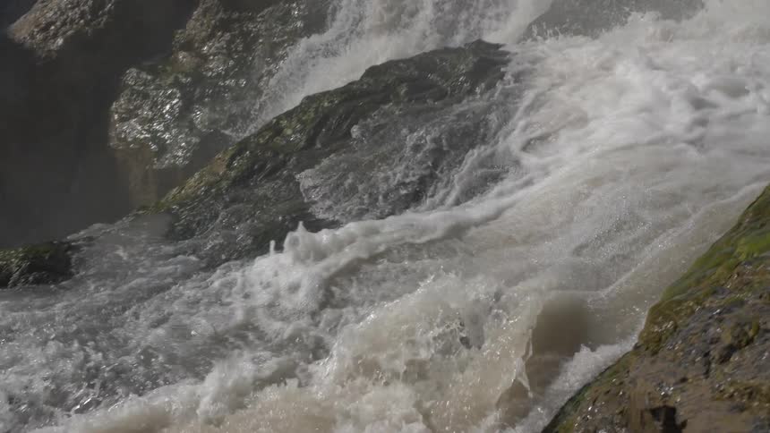 Water flows in the river