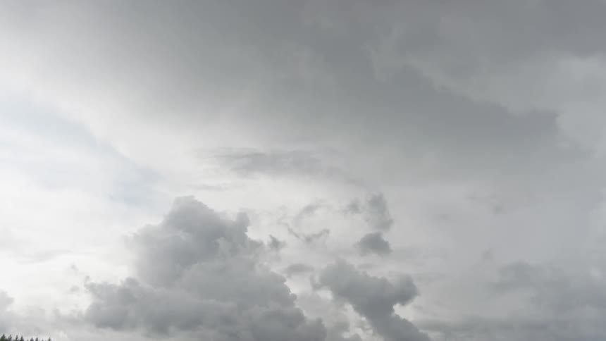 Clouds are moving in the sky