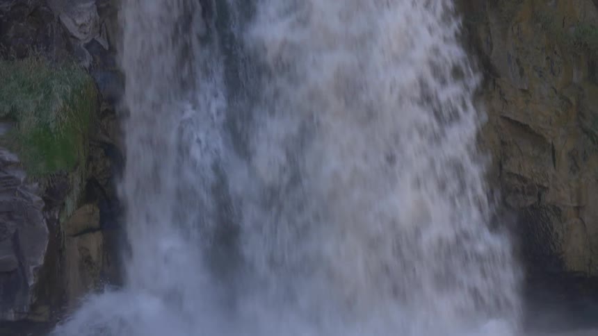 A waterfall crashing down