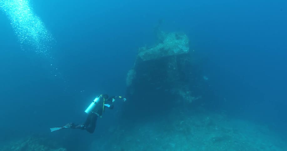 A person scuba diving
