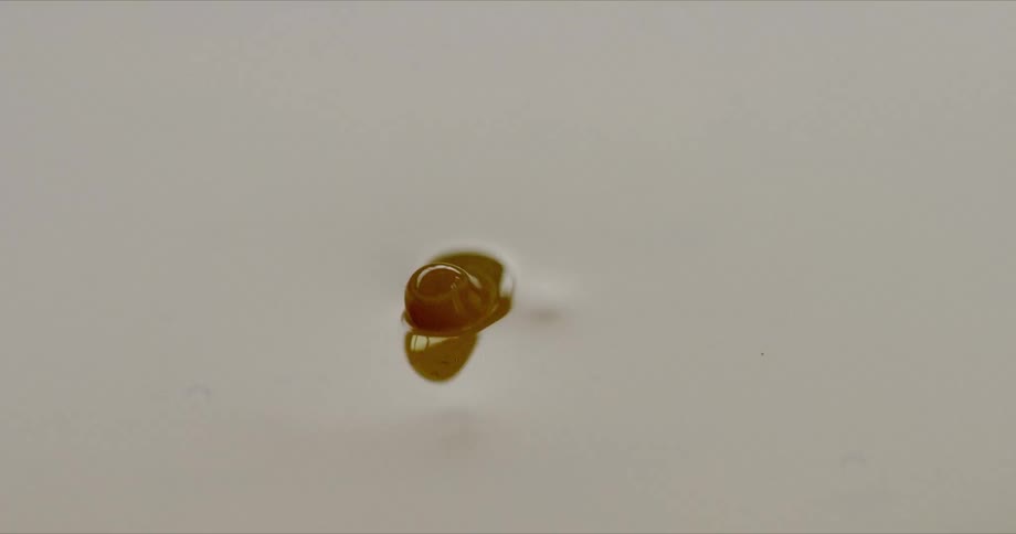 Drops of thick fluid drop into a pool