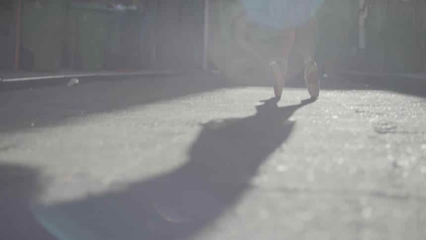 A child practicing ballet