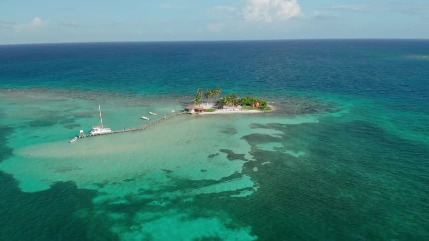 A tropical islet viewed from the air