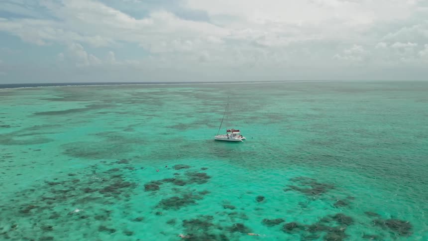 A boat in the middle of the water