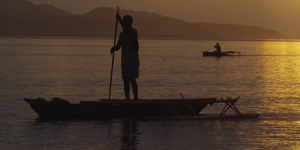 A person rowing a boat