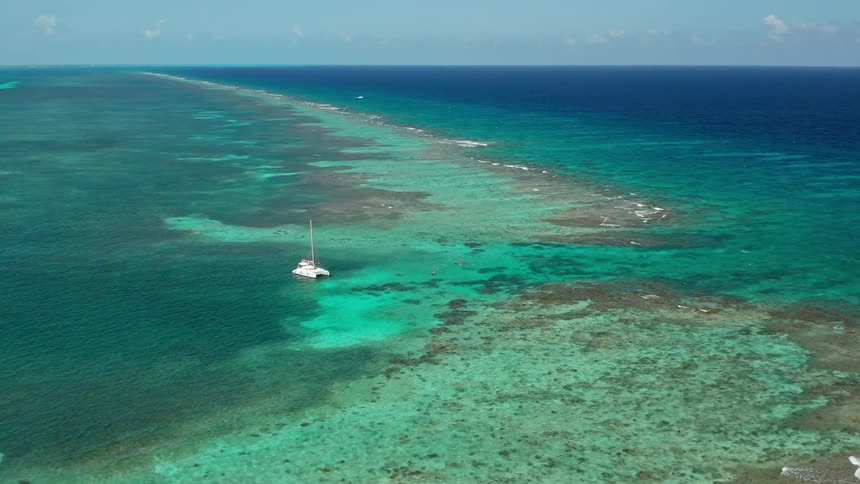 A boat floating in the water