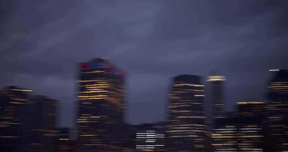 The view of a city rapidly transitions