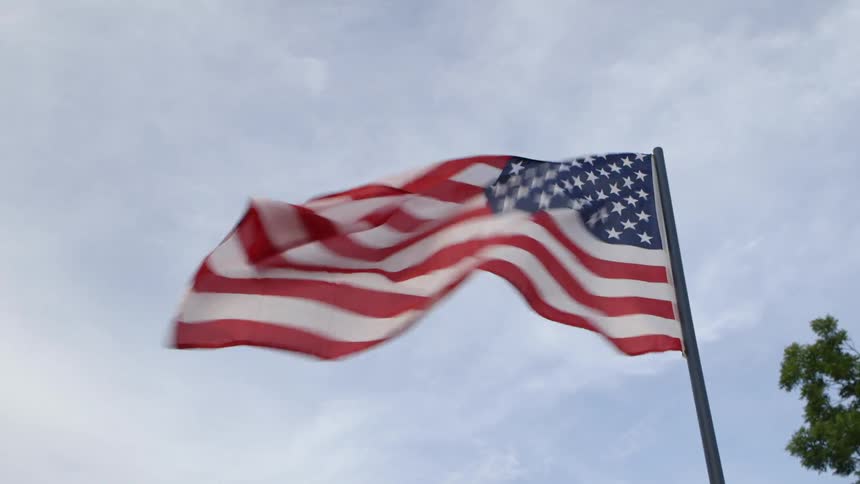 A flag blowing in the wind