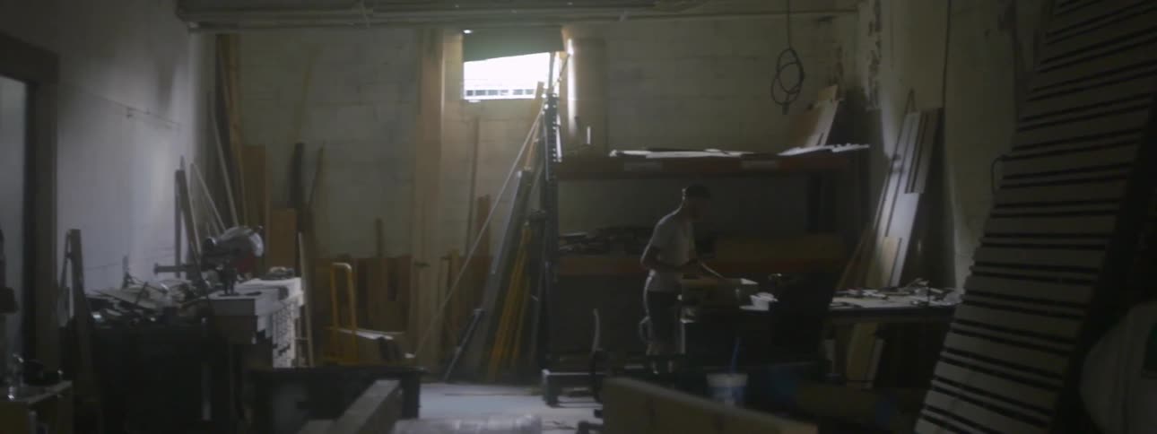 A man works in a workshop