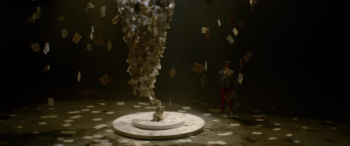 Abstract sculpture in a dark room