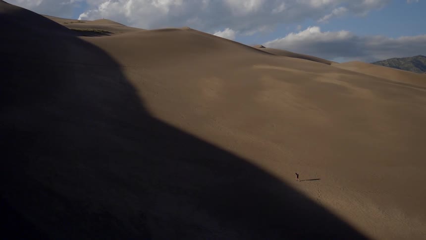 A desert area and sand dunes are displayed