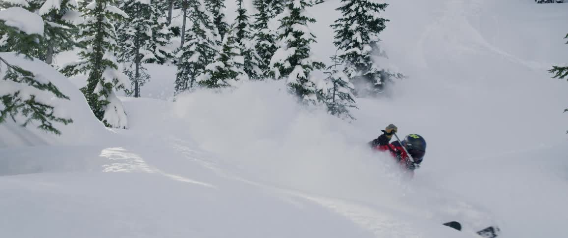 A man skiing on the mountain snow