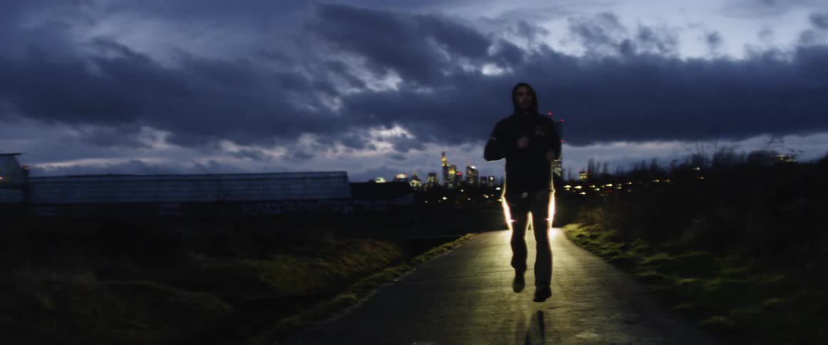 A man jogging on the morning