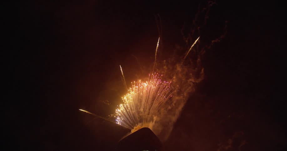 Fireworks shoot off into the sky
