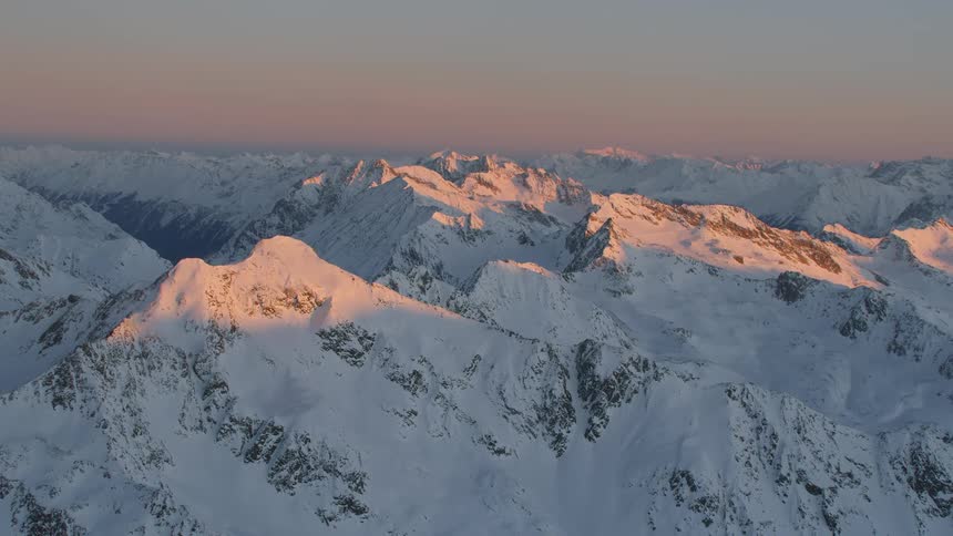 A snow covered mountain range