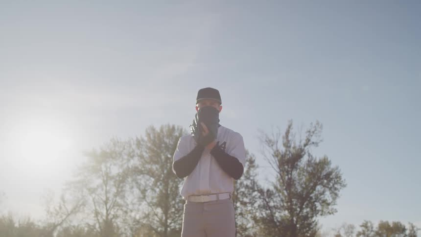 A pitcher gets ready to throw