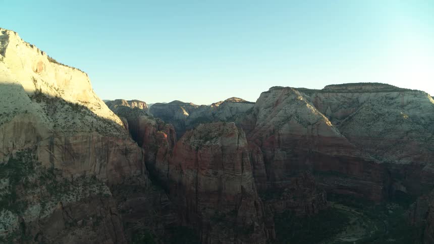 Dark stripes can be seen along the canyon ridges