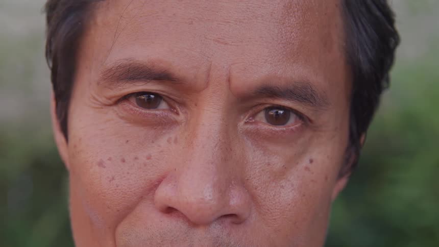 Close up of man face and eyes