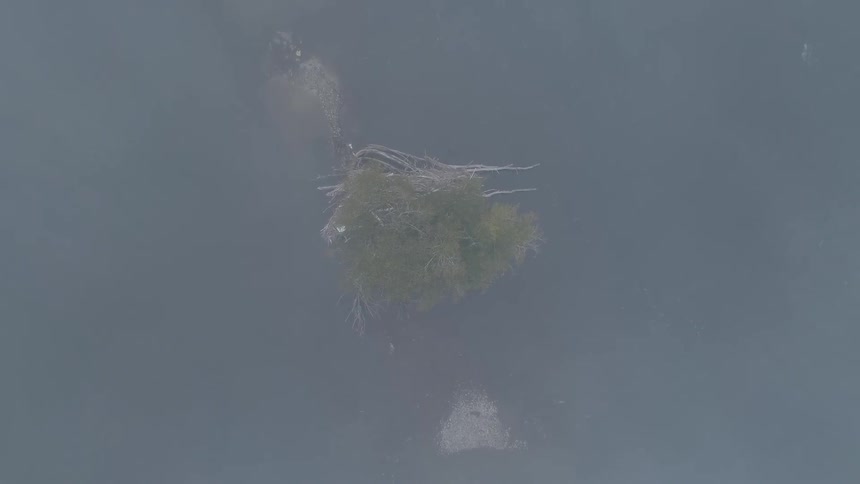 An aerial footage of a lake